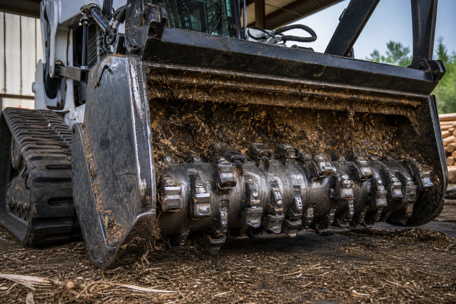 Forestry mulcher head with carbide teeth