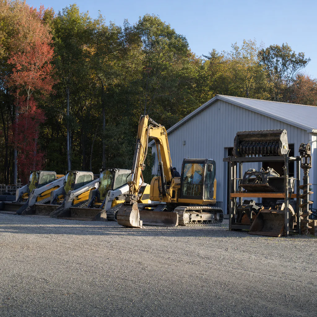 Lineup of compact loaders, excavators and attachments